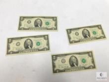 Four Consecutive 1976 $2.00 Fed. Res. Notes All Gem Crisp Uncirculated