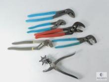 Five Channel Lock Pliers and a Hole Punch