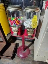 Double Head Gumball Machine on Stand