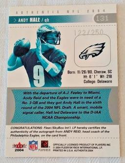 2004 Authentix NFL Football Andy Reid Rookie Card RC Autograph Signed 122/250