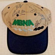 2002 MBNA 400 NASCAR Race Multi Sign-ed 20x Signatures Auto 1/1 Hat Cap Dover Allison