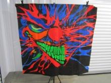 Hand Painted On Canvas Psychodelic Clown Poster