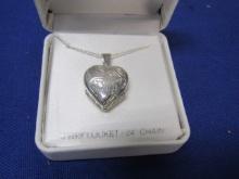 Never Worn, Sterling Silver 4 Way Locket Necklace W/ 24" Chain