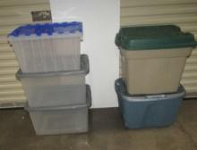 5 Hard Pastic Tubs W/ Lids (NO SHIPPING THIS LOT)