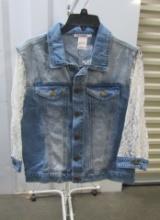 New Ladies Denim Jacket W/ Lace Sleeves By K. Jordan
