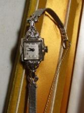 Vtg 1954 Ladies Bulova 10 K Rolled Gold, 17 Jewel Watch W/ Case And Box