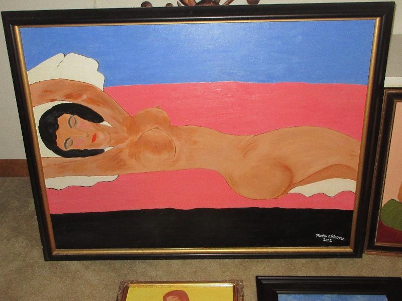 10 Original Artworks in Frame by Local Artist Ruth Wilson Contemporary Nude & Still Life, on