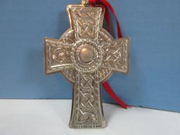 2004 Annual Reed & Barton Sterling Silver Christmas Cross Ornament-Wgt. 26.5G+/-, Ret. $135