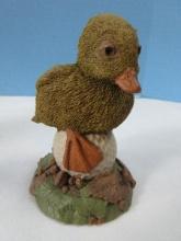 Collectors Tim Wolfe Tracks Collection 4 1/8" "Duffy" Duckling Sitting on Golf Ball Resin Figurine