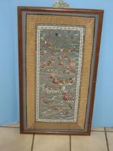 Chinese Silk Embroidery Panel Tapestry 100 Boys Swimming,Dragon & Boats & Flying Kites Scene