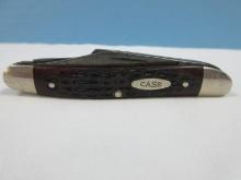 Case XX 087PE 3 Blade Delrin Stockman 1976 USA 4 Dot Nickel Silver Tone Folding Pocket Knife