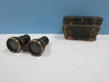 Early Opera Glasses Binoculars in Leather Case