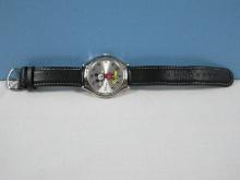 Large Disney Mickey Mouse Wrist Watch w/Leather Band. MCK 619K. Est. $50