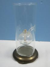 Glass Blowing Co. Wolfard Post Modern Stem Bubble Oil Lamp in Cylinder on Brass Footed Base