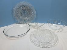 Pressed Glassware Anchor Hocking Wexford 14" D Cupped Edge Torte Plate Retail: $35.99