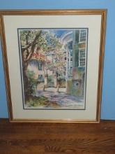 Titled "The Bend in Church Street, Charleston S.C." Lithograph Artwork