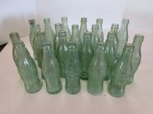 22 Vintage Collector Coca-Cola Thick Green Glass 6 fl oz Bottles All SC Anderson, Greenville,