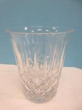 Tuscany Crystal Lillian Pattern Criss-Cross & Vertical Cuts Design 8 3/4" Ice Bucket Champagne/