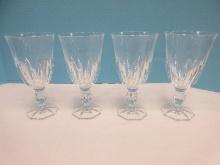 Set 4 Cristal D'Arques Durand Crystal Cut Vertical Design Octagonal Foot Pattern CRA140