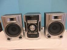 3pc Sony Mini-Hi-Fi Component System MHC-EC55 3 Disc Changer AM/FM Radio & 2 Speakers