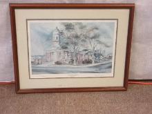 First Presbyterian Church Anderson SC Lithograph Artist Signed Harry A. Royster Ltd. 24/1000 in