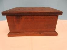 Rustic Pine Hinged Keepsake Box w/Carved Wheat Butter Mold Design 6"H x 12" x 9"