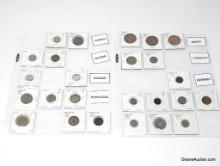 Various Foreign Coins - Multiple European Countries - 2 sheets