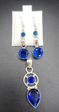Sapphire Pendant and Earrings $1 STS