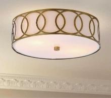 JONATHAN Y Aria 2-Light 12.25 in. Metal LED Flush Mount, Brass Gold, Retail Price $100, Appears to