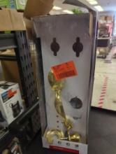 Kwikset Dakota Polished Brass Single Cylinder Door Handleset with Tylo Door Knob Featuring SmartKey