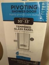 Delta 27-3/8 in. x 63-1/8 in. x 1/4 in. (6mm) Frameless Pivoting Shower Door Glass Panel in Clear