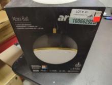 Artika Nova 15-Watt 1 Light Black and Gold Modern 5 CCT Integrated LED Mini Pendant Light Fixture