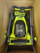 (No Bag) RYOBI ONE+ HP 18V Brushless 16 in. Cordless Battery Walk Behind Push Lawn Mower with (2)