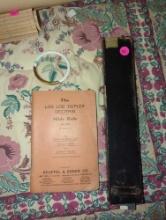 (MBR) LOT OF 3 ASSORTED ITEMS INCLUDING 1943 THE LOG LOG DUPLEX DECITRIG SLIDE RULE BOOK #4081, GOLD