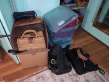 (UPBR2) 3 BOXES OF VINTAGE HANDBAGS. SOME WITH ORIGINAL STORE TAGS.