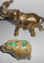 2 ELEPHANTS IN WHICH ONE IS BRASS