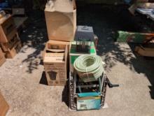 (GAR) LARGE LOT OF MISC. TO INCLUDE: A HOSE MOBILE, 80 FT. GARDEN HOSE, FLOWTRON BUG ZAPPER, BUG