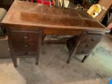 (GAR) VINTAGE RISHEL DESK TEACHERS TYPE WRITING DESK MEASURES APPROXIMATELY 51 in x 30 inc. 31 in.