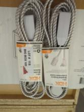 Lot of 2 HDX 10 ft. 16-Gauge/2 White Braided Extension Cord, Appears to be New Retail Price Value $3
