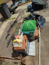 (GAR) Lot of Assorted Fishing and Camping Items Including Fishing Poles (Assortment of Sizes, Some