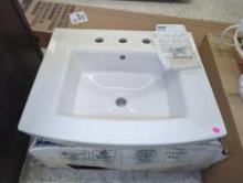KOHLER Archer 7.87 in. Vitreous China Pedestal Sink Basin in White with Overflow Drain, Model