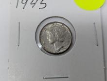 1945 Dime - Mercury Split Bands