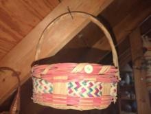 (GAR) Lot of 3 Woven Baskets in an Assortment of Styles and Patterns, Height Sizes Ranging From 8"