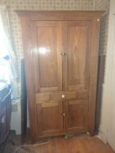 (DR) 19th Century American Style Walnut Cabinet with 4 Doors and 1 Drawer, Approximate Dimensions -