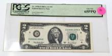 FR. 1938-D SERIES OF 2003A $2 FW FEDERAL RESERVE NOTE - SERIAL #D20081294D, PLATE #B22/25. GRADED