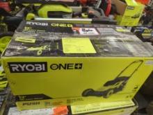 Ryobi Mower with (1) Battery, (1) Charger and (1) Bagger -