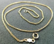 14K Yellow Gold - Necklace - Chain - 16" - Clasp Broken - 1.7 Grams