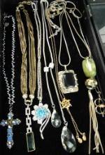 Tray Lot of 8 Costume Jewelry Necklaces
