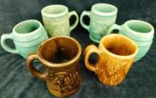 Group of 6 Vintage English Pottery Mugs