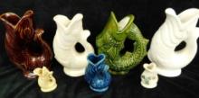 Group of 7 Mostly English Fish Vases